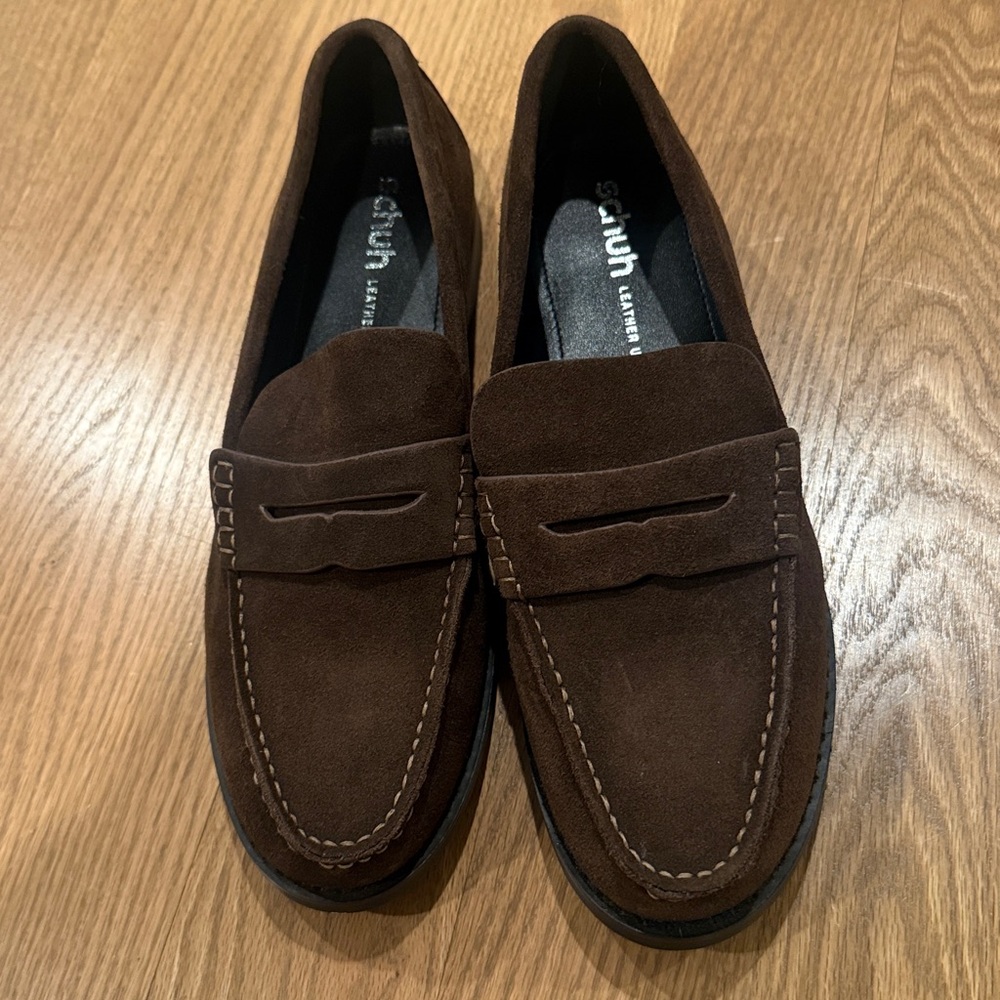 Brown Suede Penny Loafer